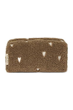 Bruine Teddy Hearts Pouch