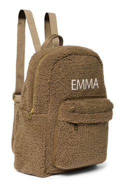 Teddy Midi Backpack Front Pocket | Brown