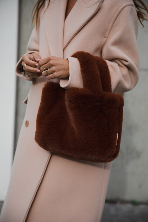 Faux Fur Mini-Sac À Main | Brun
