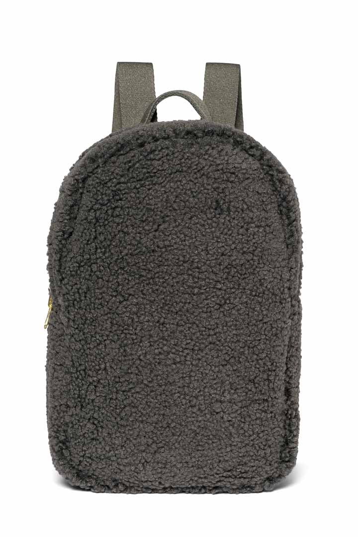 Donkergrijze Teddy Mini Rugzak
