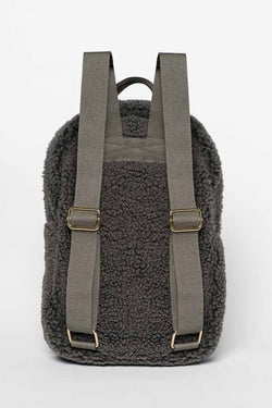 Donkergrijze Teddy Mini Rugzak
