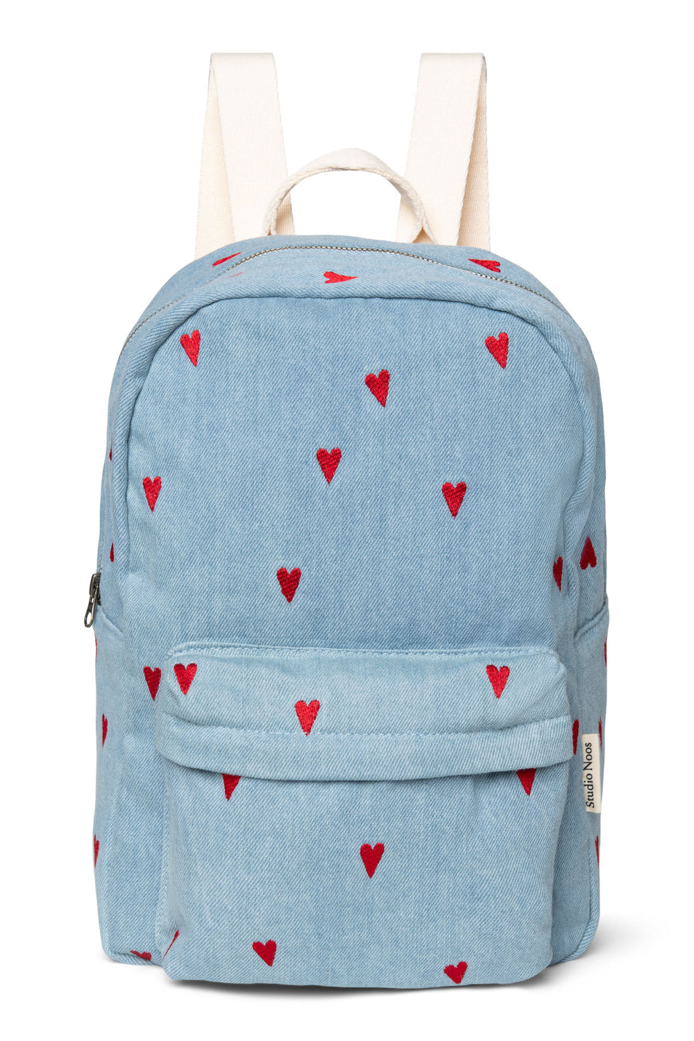 Denim Hearts Midi Rugtas met voorvak