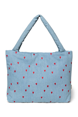 Coming Soon | Denim Hearts Mom Bag