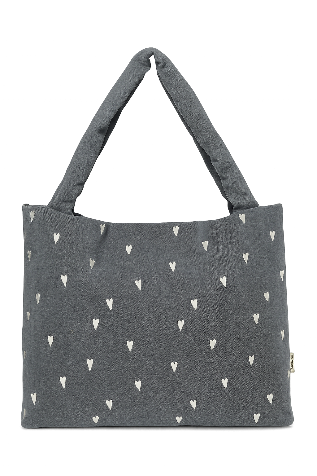 Denim Mom Bag | Grey Hearts