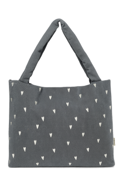 Denim Mom Bag | Grey Hearts