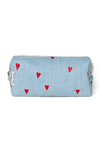 Denim Pouch | Blue Hearts