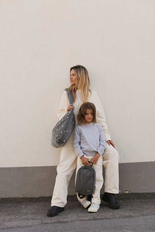 Denim Sac À Langer | Gris Hearts