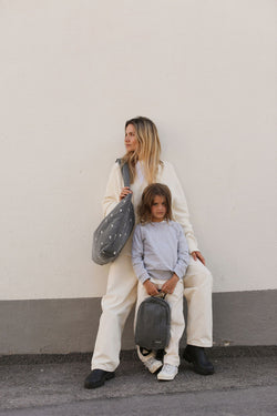 Denim Mini Backpack | Grey