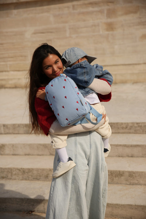 Lichtblauwe Hearts Puffy Mini Rugzak