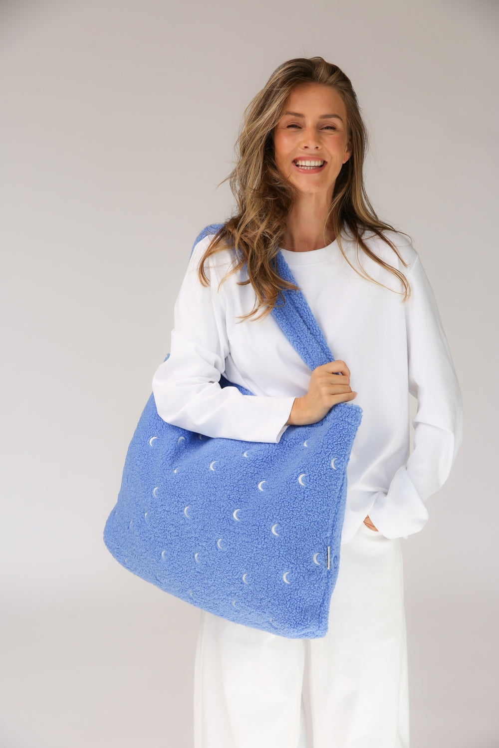 Teddy Mum Bag | Light Blue Moon