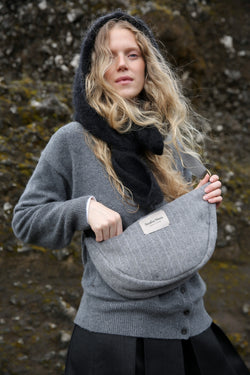 Flannel Chalkstripe Adult Fanny Pack | Light Grey