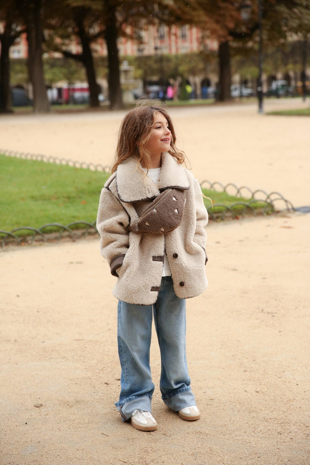 Teddy Mini Fanny Pack | Brown Hearts