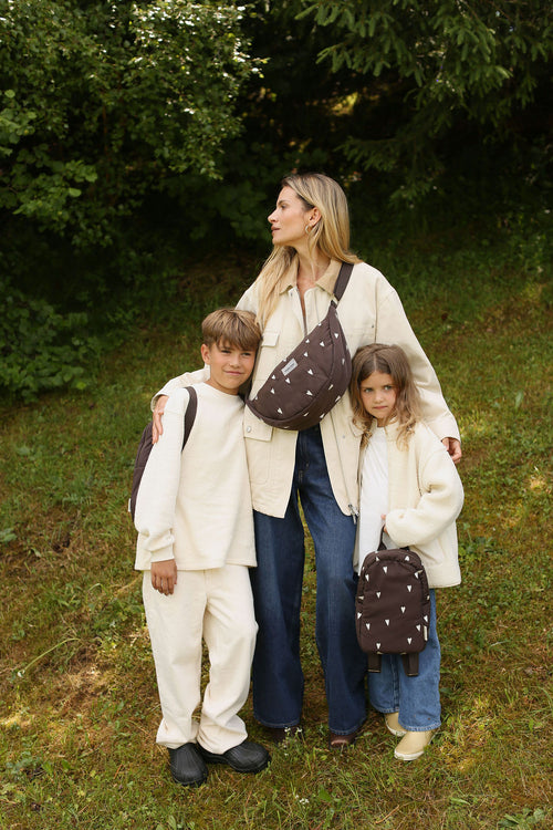 Puffy Adult Fanny Pack | Brown Hearts