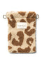 Ecru Leopard Teddy Phone Bag