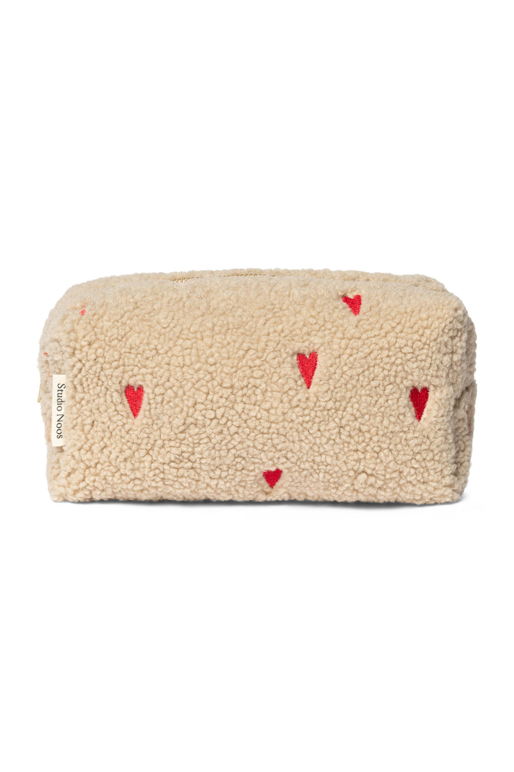 Ecru Teddy Hearts Pouch