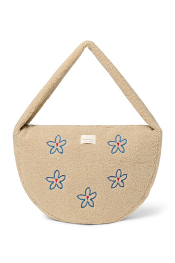 Sac à bandoulière teddy “Cœur Fleuri Écru