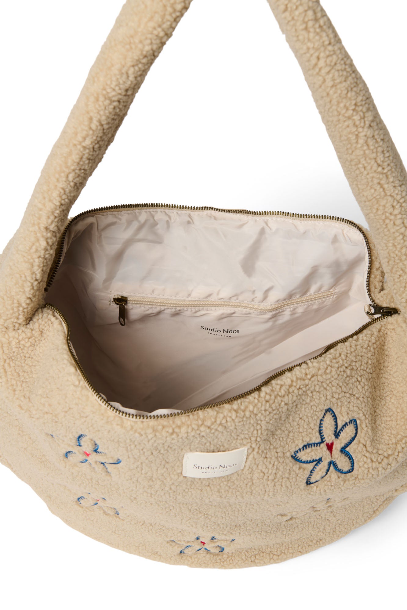 Teddy Cross Body Bag | Ecru Flower Heart