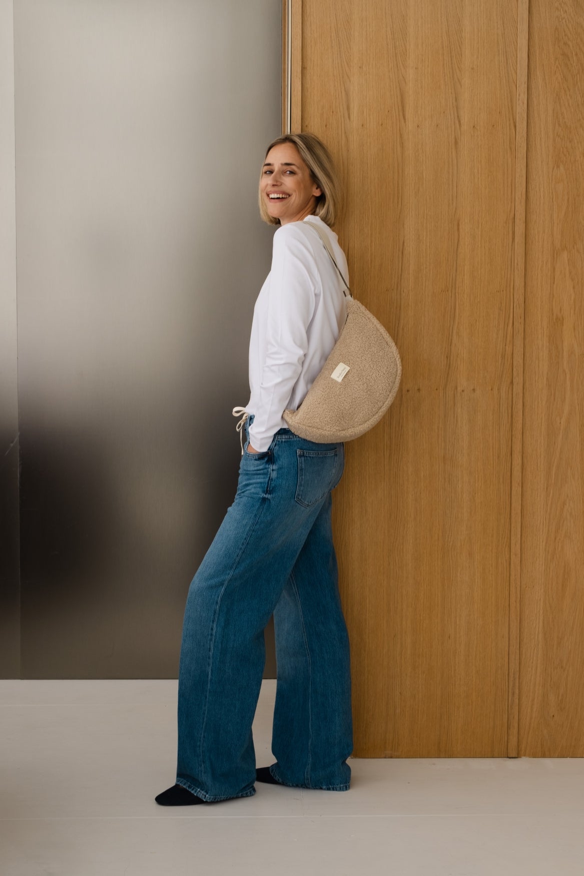 Teddy Adult Fanny Pack | Ecru