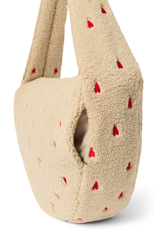 Teddy Cross Body Bag | Ecru Hearts