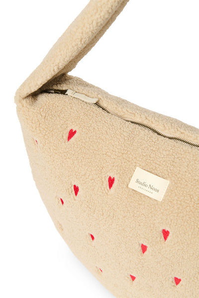 Teddy Cross Body Bag | Ecru Hearts