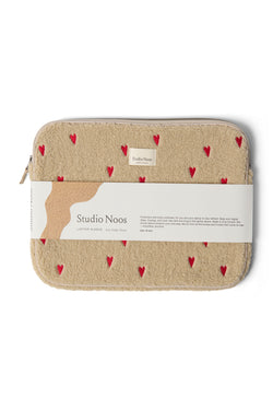 Teddy Hearts Pochette Pour Ordinateur Portable 15 Inch | Écru Hearts