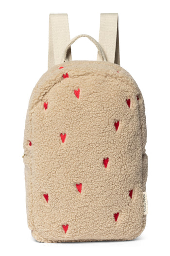 Teddy Hearts Mini Rugzak | Ecru Hearts