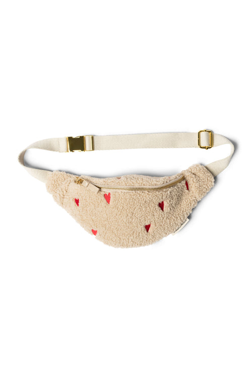 Teddy Hearts Mini Fannypack | Ecru Hearts