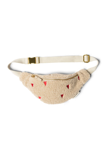 Teddy Hearts Mini Fannypack | Ecru Hearts