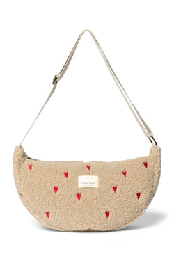 Teddy Hearts Adult Fanny Pack | Ecru Hearts