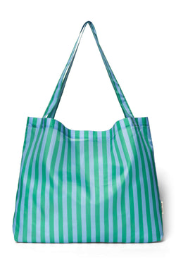 Grape / Green Striped Grocery Bag