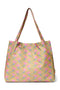 Green Floral Grocery Bag