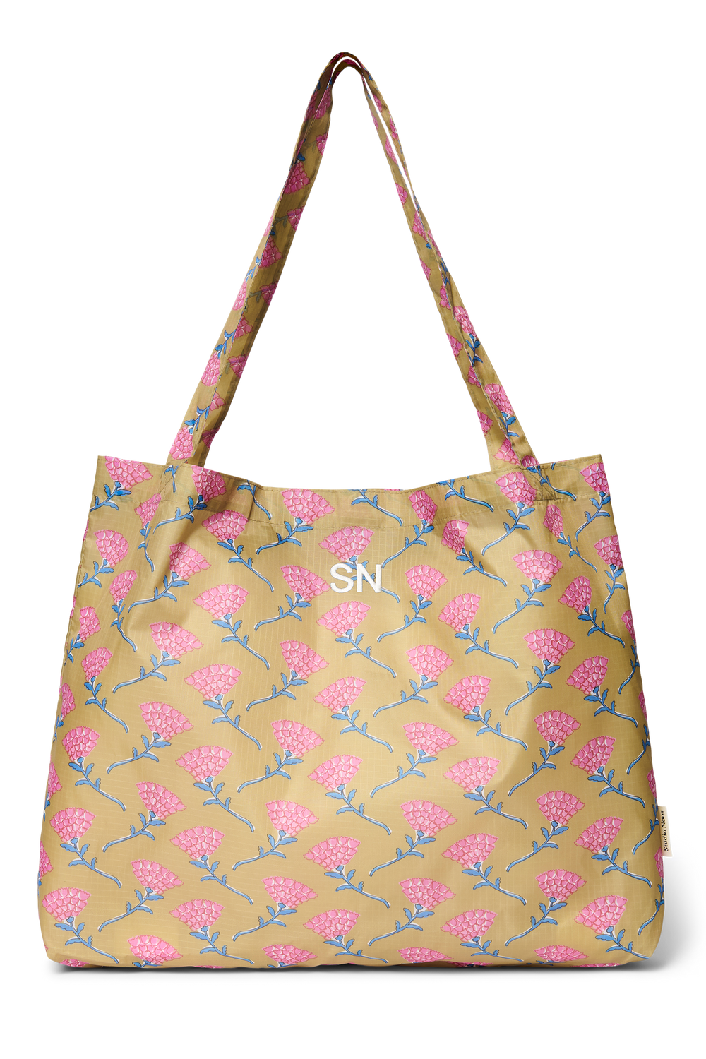 Green Floral Grocery Bag