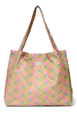 Green Floral Grocery Bag