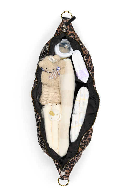 Soft Cotton Diaper Bag | Hazel Leopard