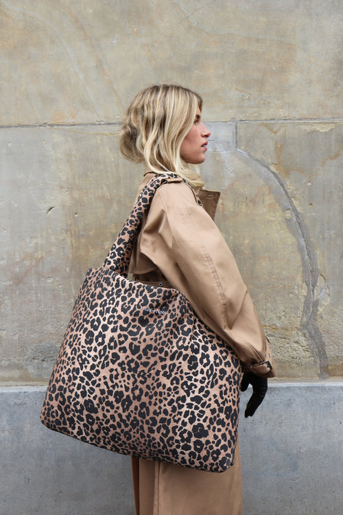 Cotton Mom Bag | Brown Leopard
