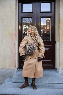 Cotton Cross Body Bag | Brown Leopard