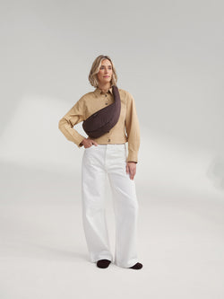 Puffy Mini Cross Body Bag | Brown