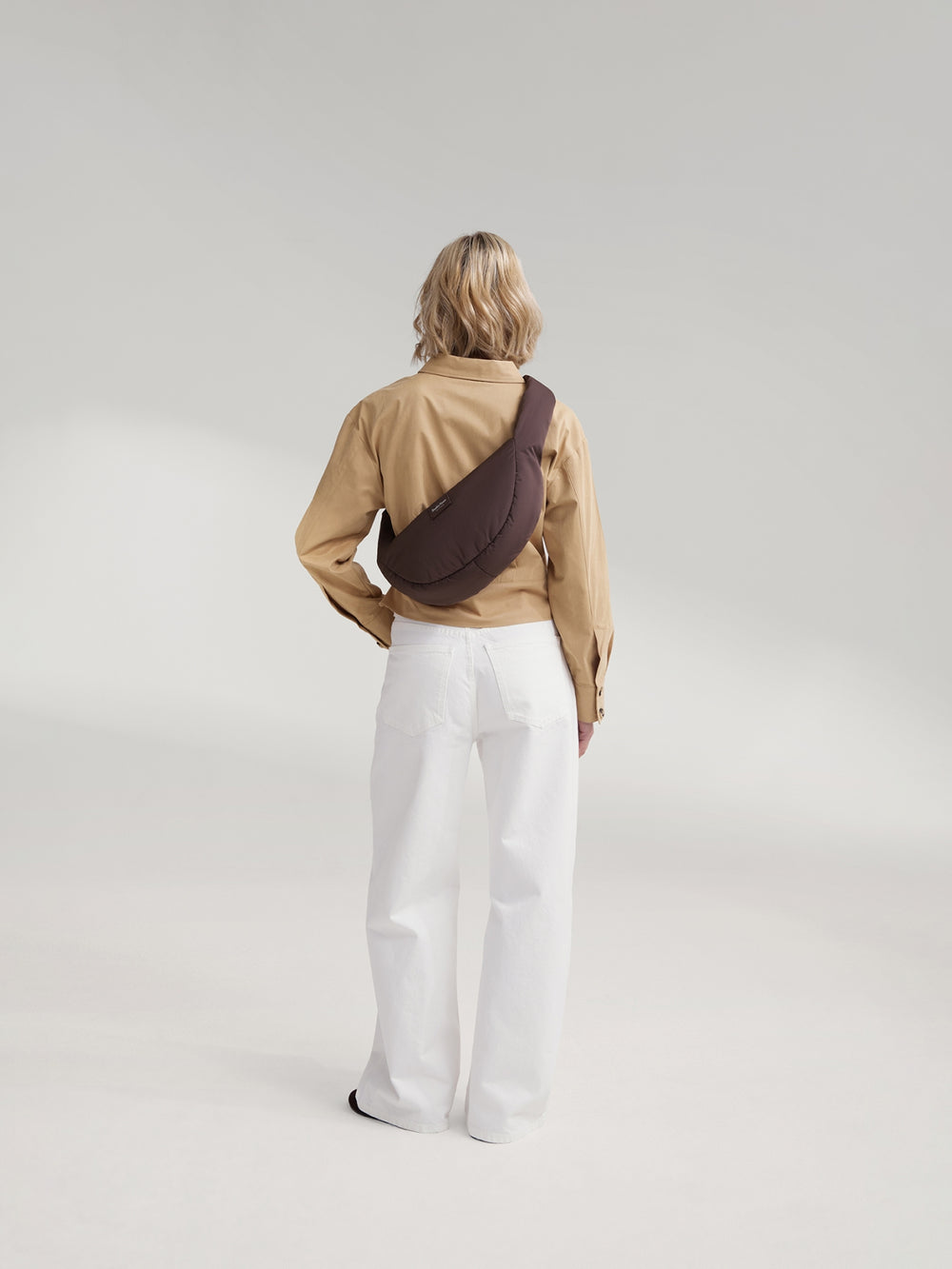 Puffy Mini Cross Body Bag | Brown