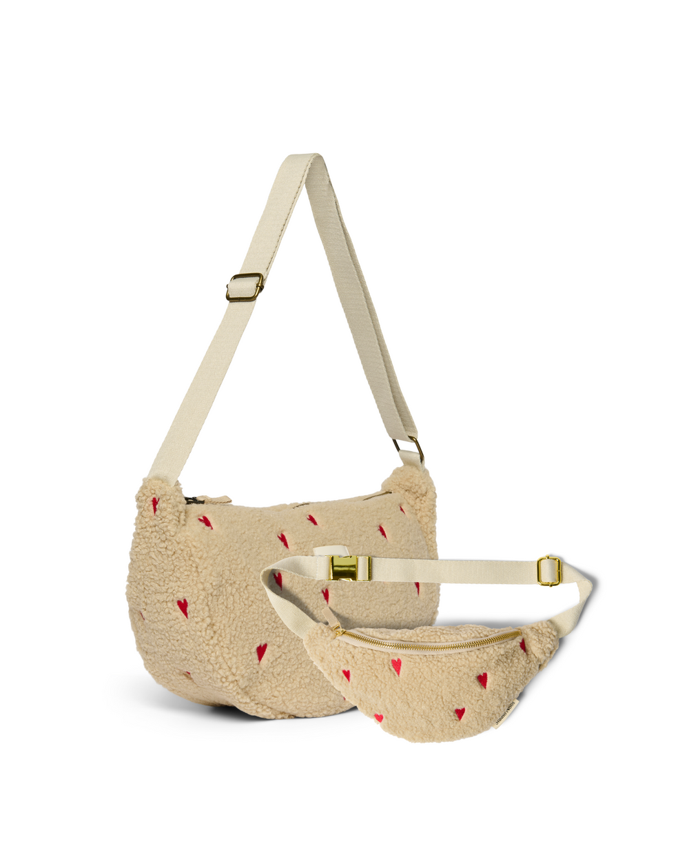 Ecru Hearts Matching Teddy Gift Set