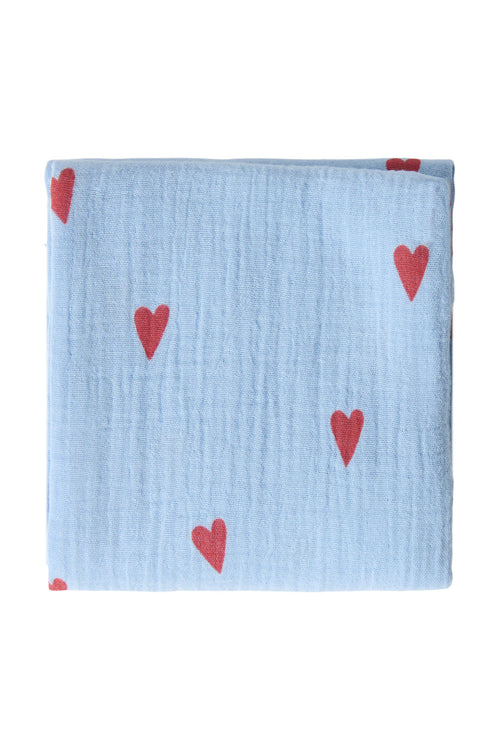 Swaddle Print Medium | Lichtblauw Hearts