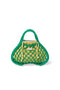 Pochette réversible Bleu-Jaune | Mini sac à main en macramé vert avec
