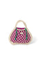 Pochette réversible Violet-Vert | Mini sac à main en macramé naturel avec