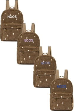 Brown Teddy Hearts MIDI Backpack with Front Pocket