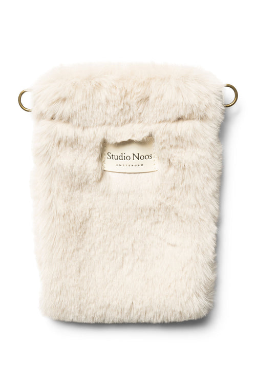 Neutral Faux Fur Phone Bag