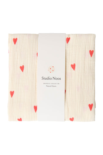 Beige Hydrofiele Doek Met Hartjes – Large