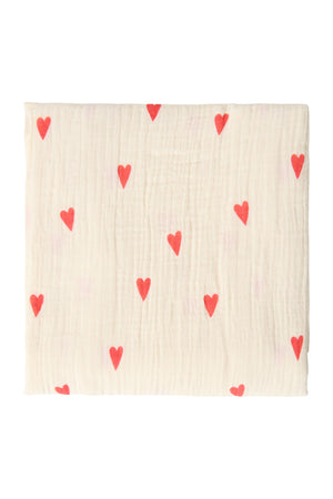 Swaddle Print Large | Beige Hearts