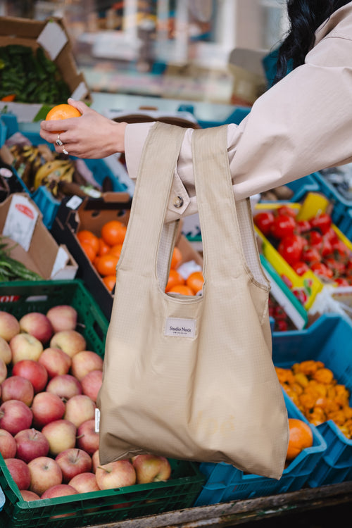 Olijfgroene Grocery Tote Bag