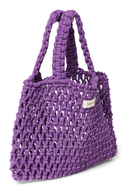Purple Macrame Mini Handbag