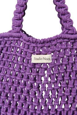 Purple Macrame Mini Handbag