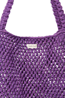 Purple Macrame Mom Bag